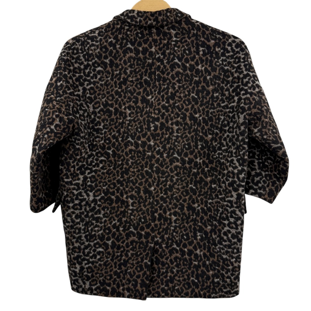 COACH Leopard Print Double Breasted Wool Blend Coat Women's XL - Picture 6 of 12